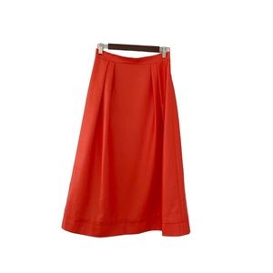 CG Pleated Front Midi‎ Skirt Size 4 Red